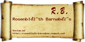 Rosenblüth Barnabás névjegykártya